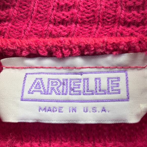 Vintage Arielle Womens Preppy 90's Diamond Knit Mock Neck Sweater‎ Size M Cozy - Picture 3 of 9